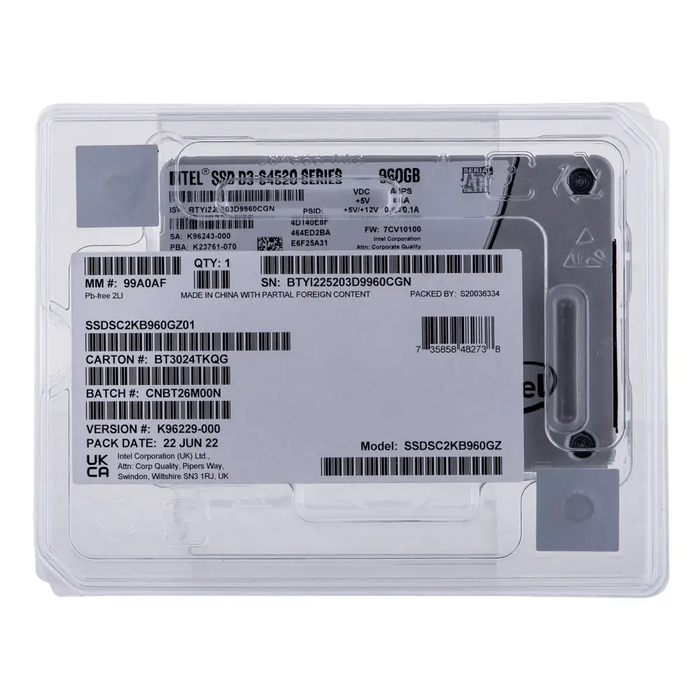 SSD Solidigm (Intel) S4520 960GB SATA 2.5’’ SSDSC2KB960GZ01