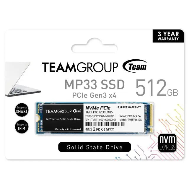 SSD Team Group MP33 M.2 2280 512GB PCI-e 3.0 x4 NVMe