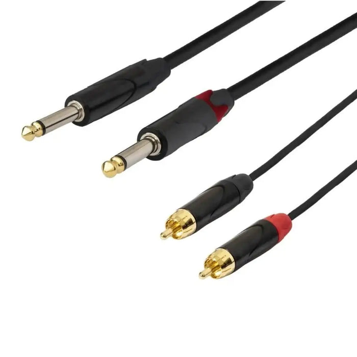 SSQ RCAJM5 - Кабел 2x RCA - 2x Jack Mono 6,3 mm 3 m Черен
