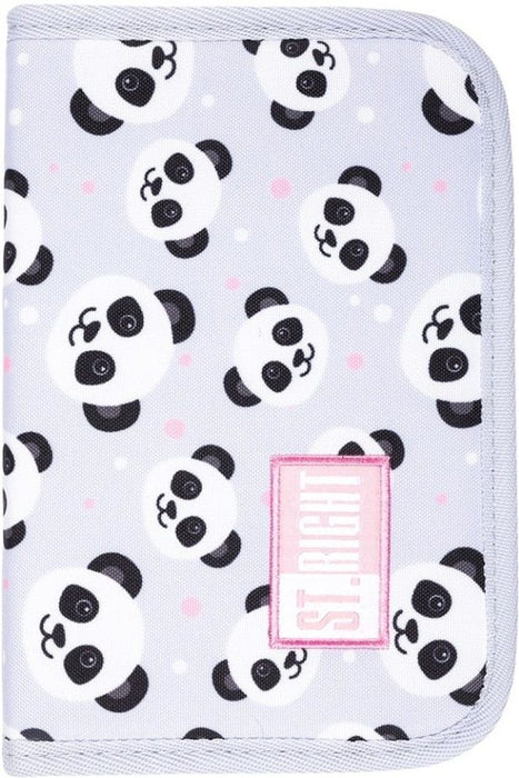 Ученически несесер St. Right Grey Panda - 1 отделение с 2 крила