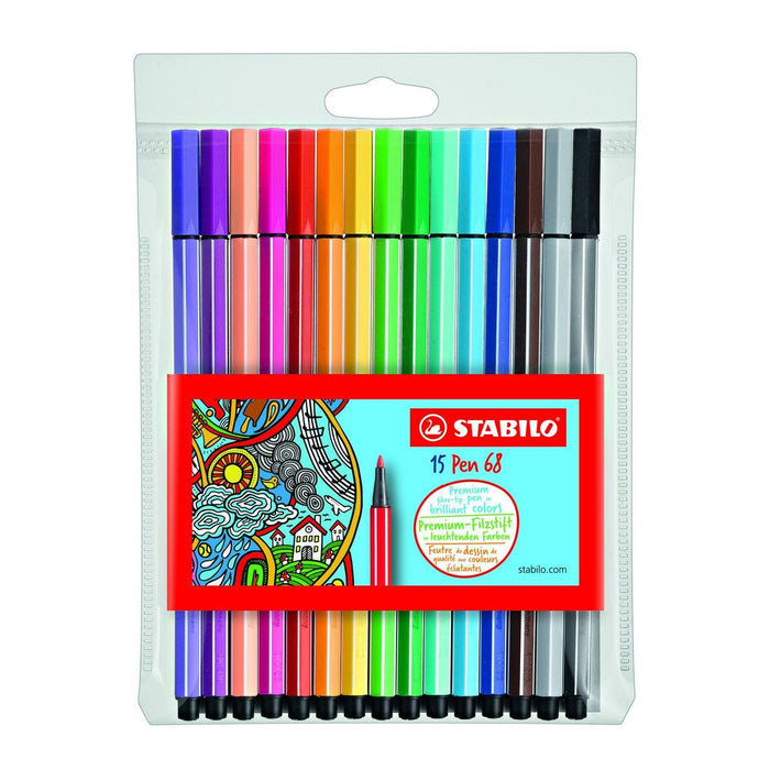 Комплект Химикали с Филц Stabilo Pen 68 Многоцветен (10 броя)
