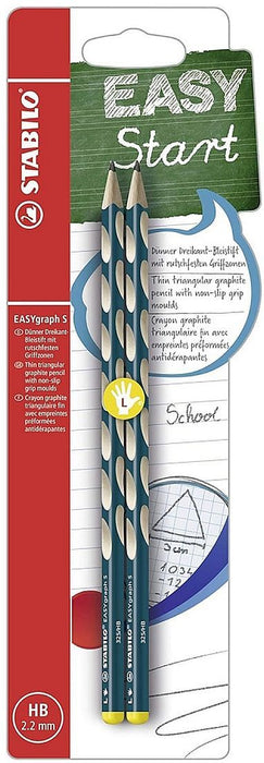 Комплект ергономични моливи Stabilo Easy - HB, 2 броя, за лява ръка