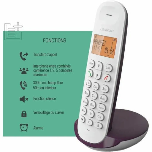 Стационарен телефон Logicom DECT ILOA 150 SOLO Патладжан