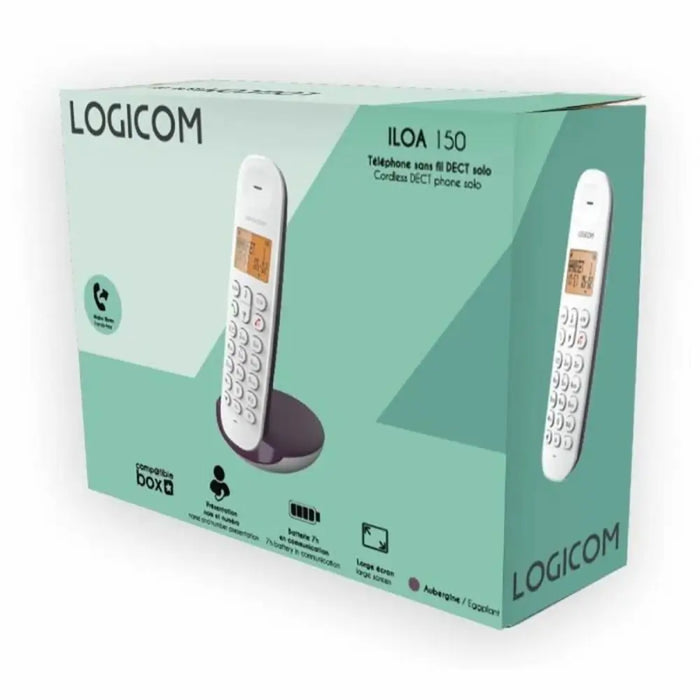 Стационарен телефон Logicom DECT ILOA 150 SOLO Патладжан