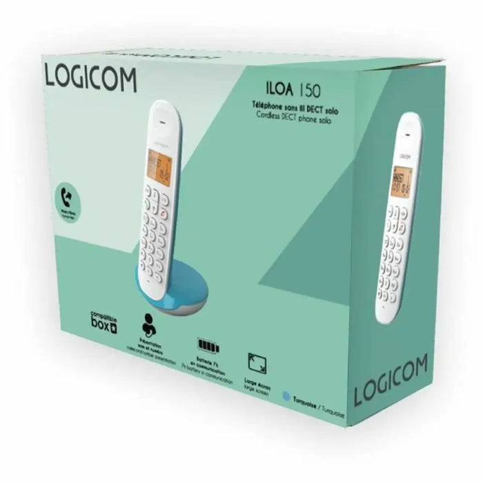Стационарен телефон Logicom DECT ILOA 150 SOLO цвят тюркоаз