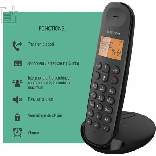 Стационарен телефон Logicom DECT ILOA 155T SOLO Черен