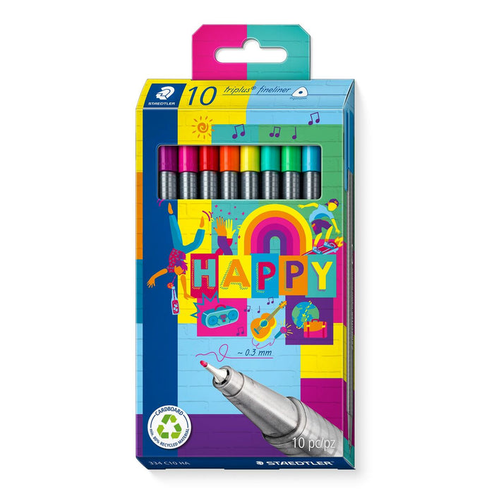 Комплект Химикали с Филц Staedtler Triplus Fineliner 334 10 Части Многоцветен
