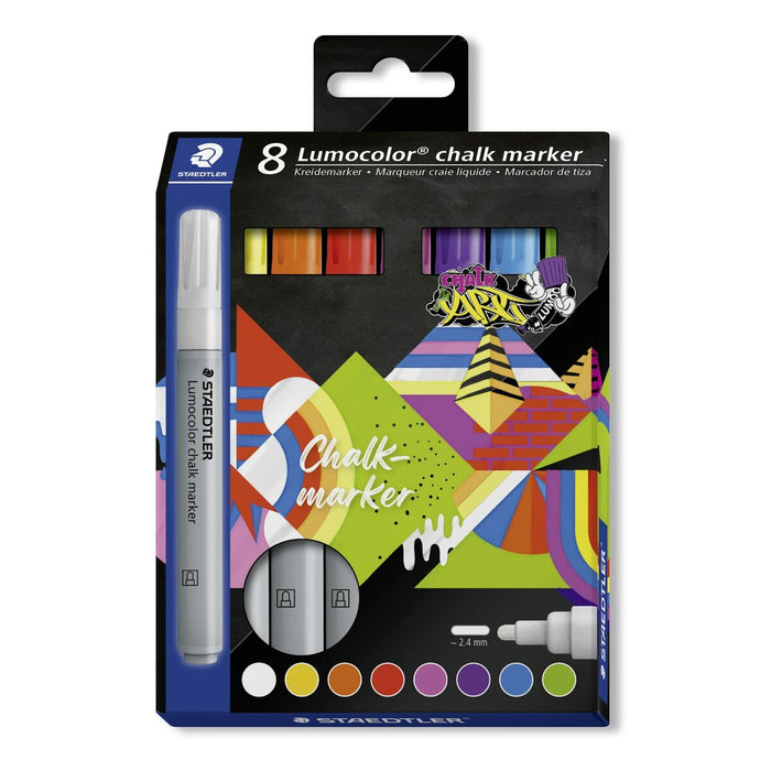 Течни тебеширени маркери Staedtler Lumocolor 344 8 Части