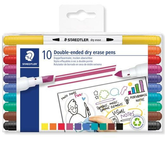 Течни тебеширени маркери Staedtler LUMOCOLOR 10 Части (6 броя)