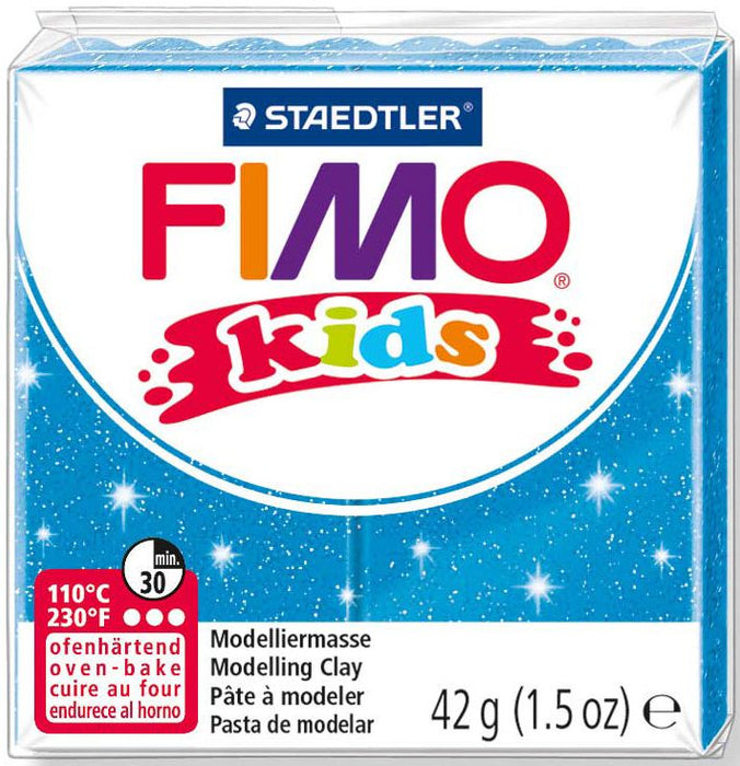 Полимерна глина Staedtler Fimo Kids - блестящ син цвят