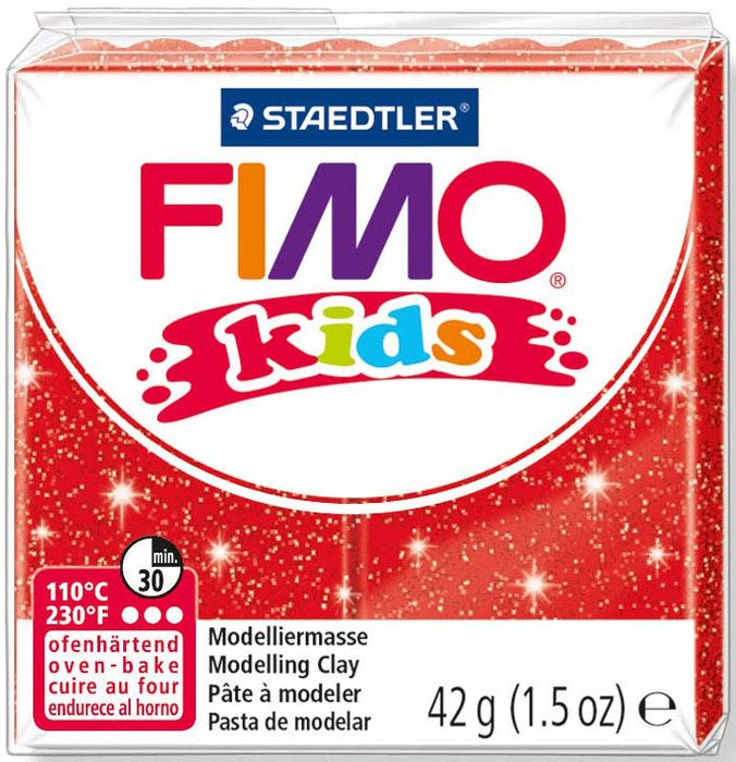 Полимерна глина Staedtler Fimo Kids - блестящ червен цвят