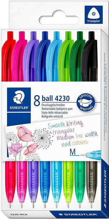 Цветни автоматични химикалки Staedtler 4230 - 8 цвята