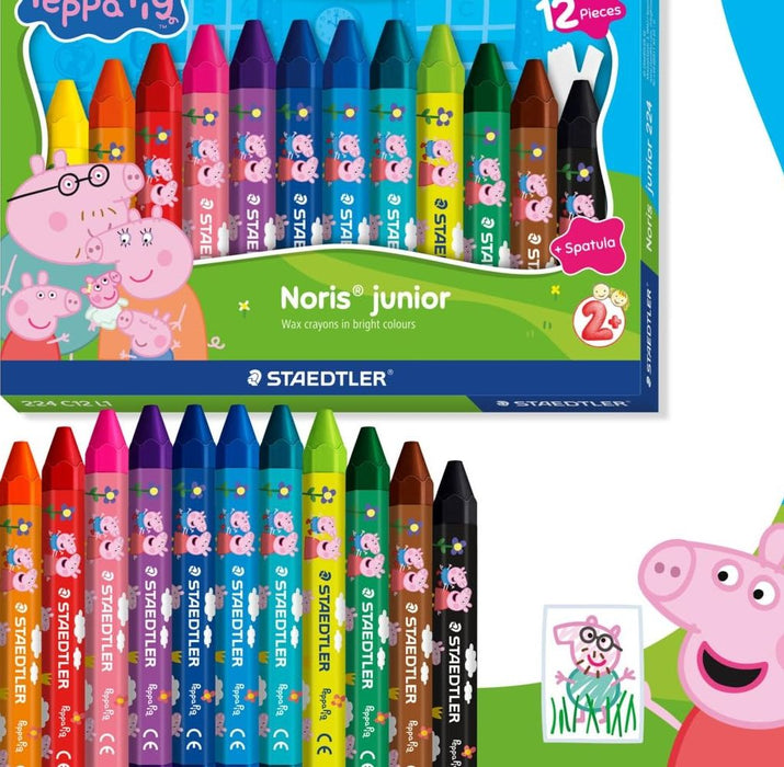 Восъчни пастели Staedtler Noris Junior - Peppa Pig, 12 цвята