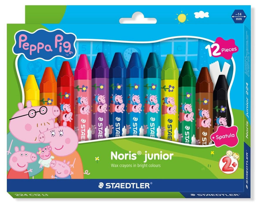 Восъчни пастели Staedtler Noris Junior - Peppa Pig, 12 цвята