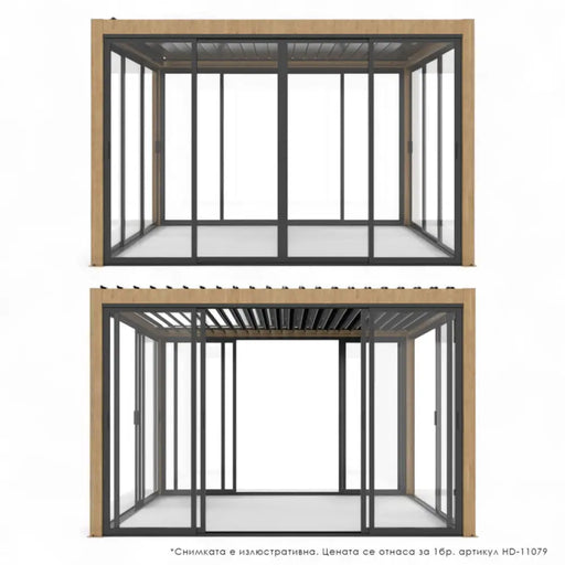 СТЪКЛЕНА СТРАНИЦА ЗА ПЕРГОЛА 270X238CM HD HD-11079
