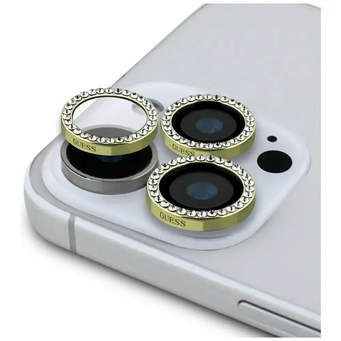 Стъкло за обектив Guess Rhinestone за iPhone 16 Pro / 16