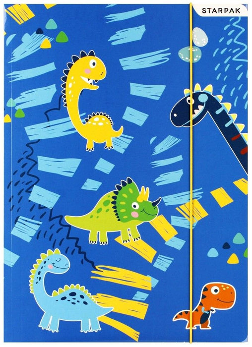 Папка с ластик Starpak Dino - А4, асортимент