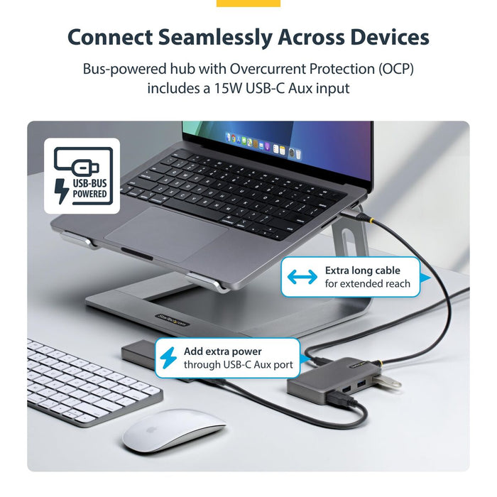 USB извод Startech 5G4AC-USB-C-HUB Сив