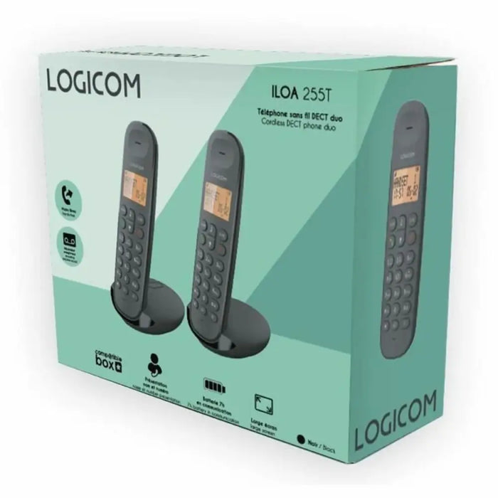 Стационарен телефон Logicom DECT ILOA 255T DUO Черен