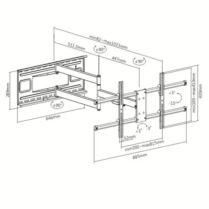 Статив за стена Techly ICA-PLB 490 43’’ 80’’