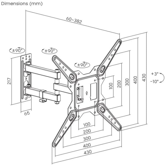 Статив за стена MacLean MC-701N 55’’ 23’’