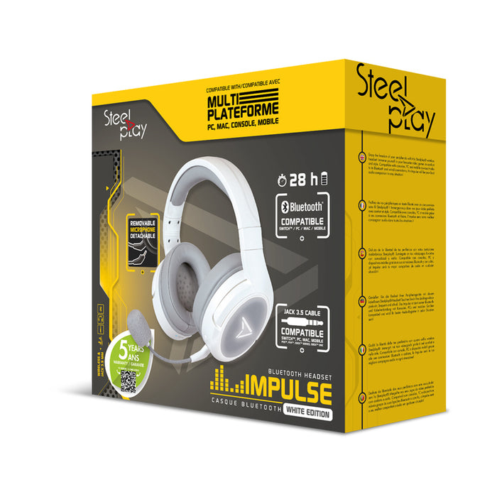 Слушалки с микрофон SteelPlay IMPULSE Bluetooth - White (MULTI) , Bluetooth , OVER-EAR