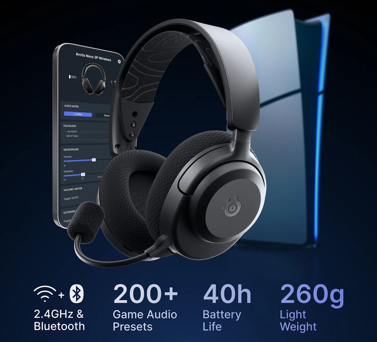 Гейминг слушалки SteelSeries - Arctis Nova, PS/PC/Switch, безжични, черни