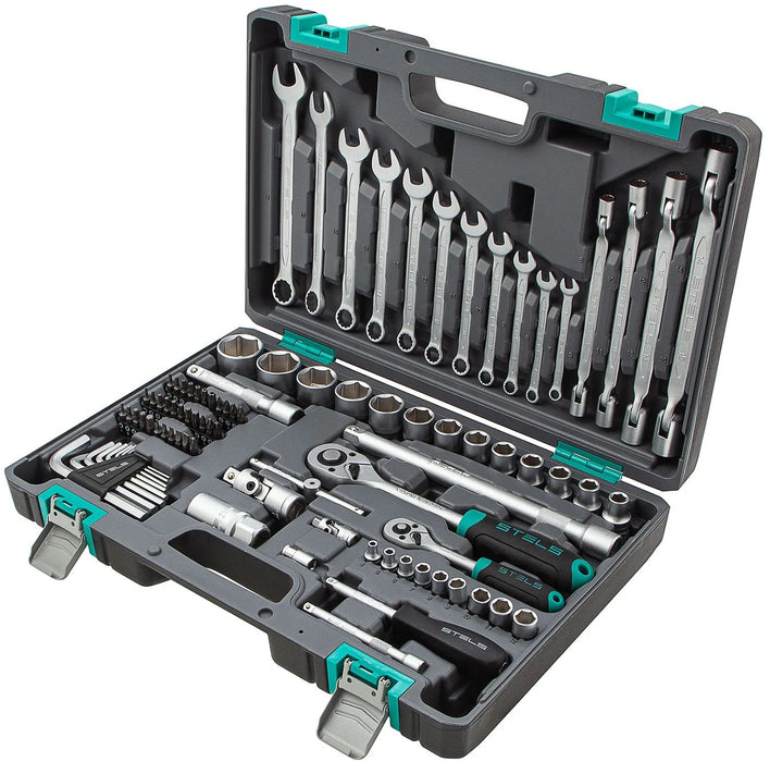 Инструменти Stels - 88 части, 1.2''/1.4'', стомана CrV и S2, в куфар