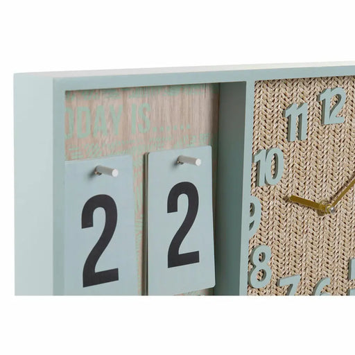 Стенен часовник DKD Home Decor Зелен Дървен полипропилен