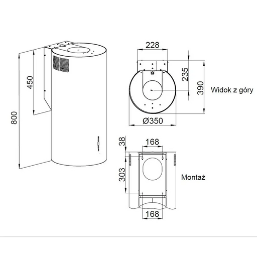 Стенен аспиратор MAAN Elba 2 W835 Златен гланц