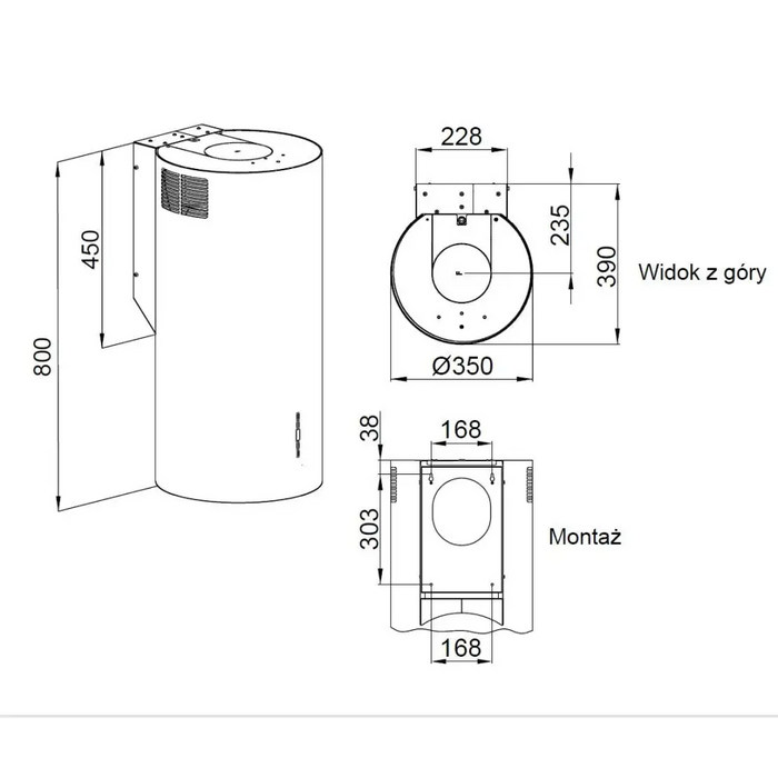 Стенен аспиратор MAAN Elba 2 W835 Златен гланц