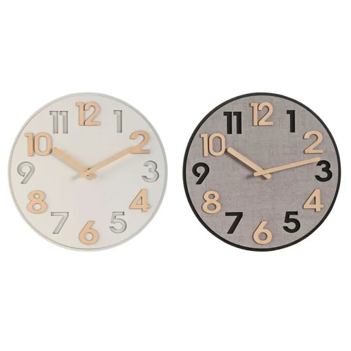 Стенен часовник Home ESPRIT Сив Естествен Дървен MDF 30 x 5
