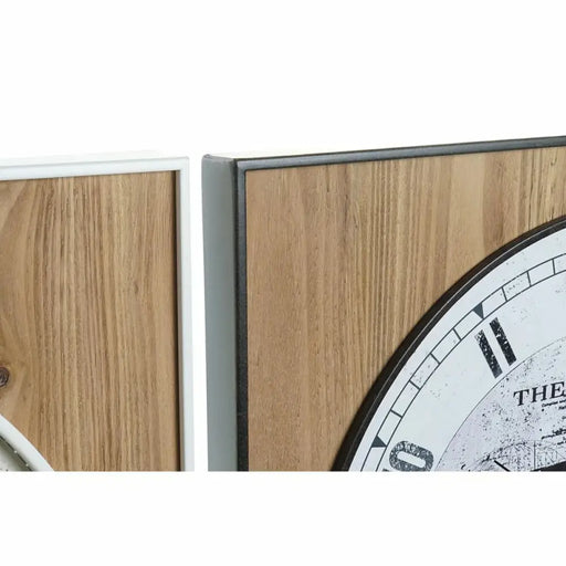 Стенен часовник DKD Home Decor Черен Бял Желязо Vintage 60