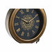 Стенен часовник DKD Home Decor Черен Златен Кристал Желязо