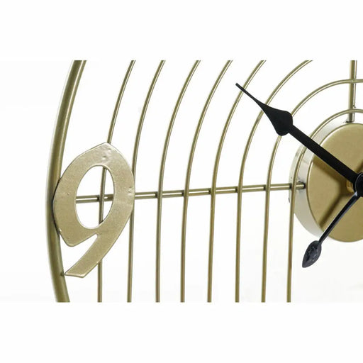 Стенен часовник DKD Home Decor Черен Златен Метал Модерен