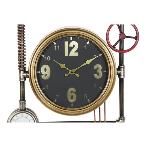 Стенен часовник DKD Home Decor Клапани Кристал Златен