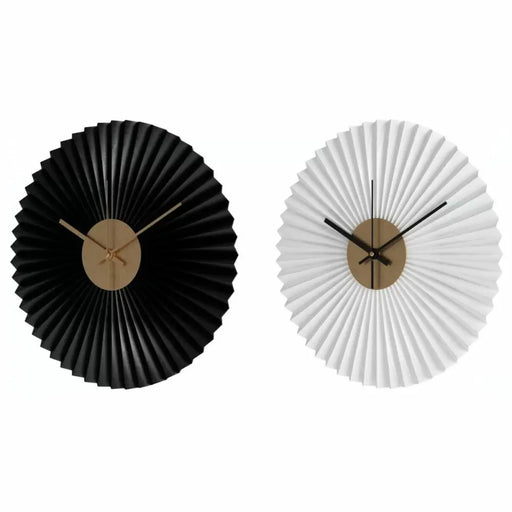 Стенен часовник DKD Home Decor Бял Черен Бял/Черен Желязо