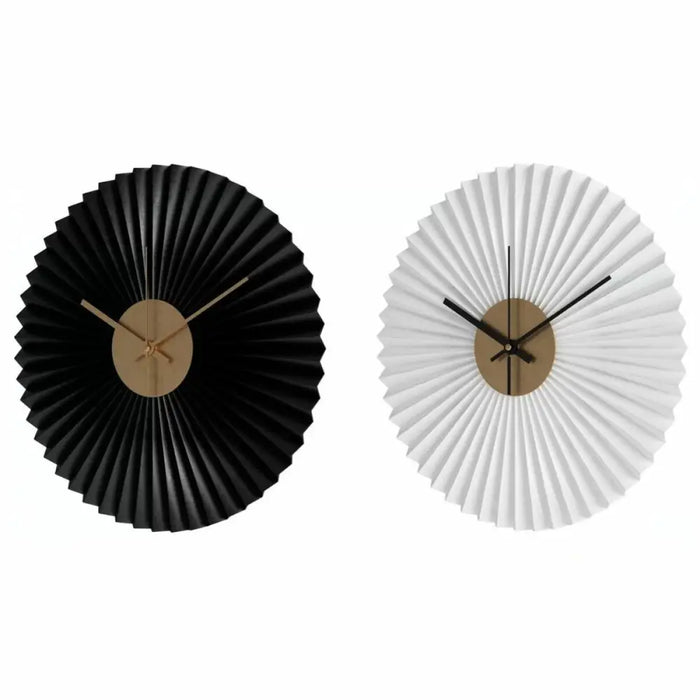 Стенен часовник DKD Home Decor Бял Черен Бял/Черен Желязо