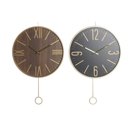 Стенен часовник DKD Home Decor 40 x 4 x 40 cm Черен Кафяв