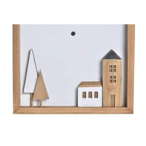 Стенен часовник DKD Home Decor Бял Кафяв Дървен Алуминий