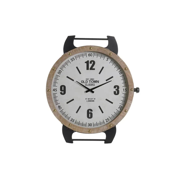 Стенен часовник DKD Home Decor Естествен MDF Бял Желязо (52