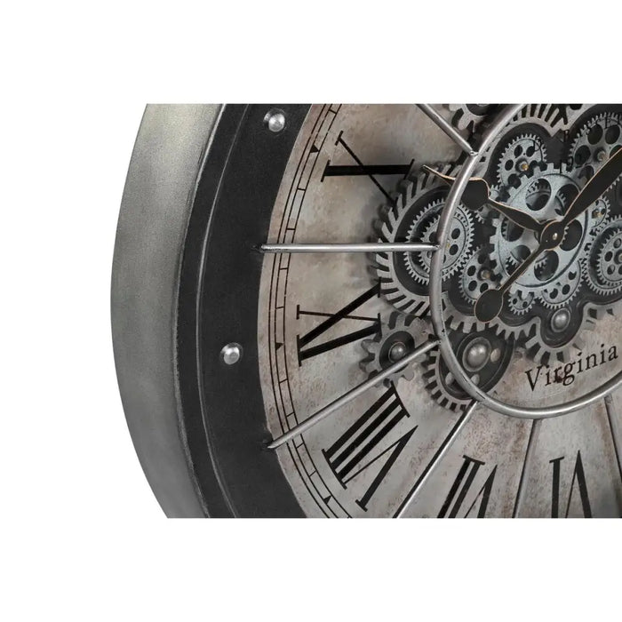 Стенен часовник DKD Home Decor Предавки Черен Мед Желязо 80