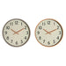 Стенен часовник Home ESPRIT Бежов Естествен PVC Дървен 30 x