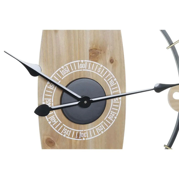 Стенен часовник DKD Home Decor Бял Естествен Желязо Дървен