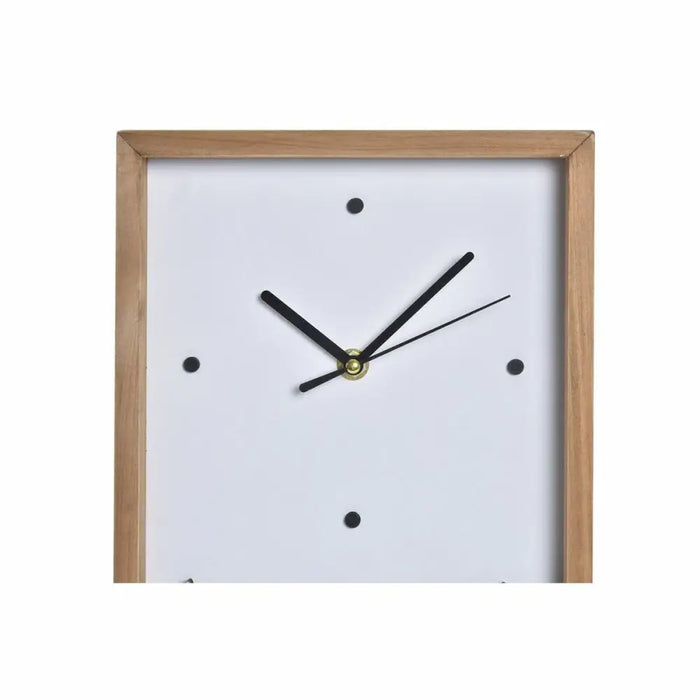 Стенен часовник DKD Home Decor Бял Кафяв Дървен Алуминий