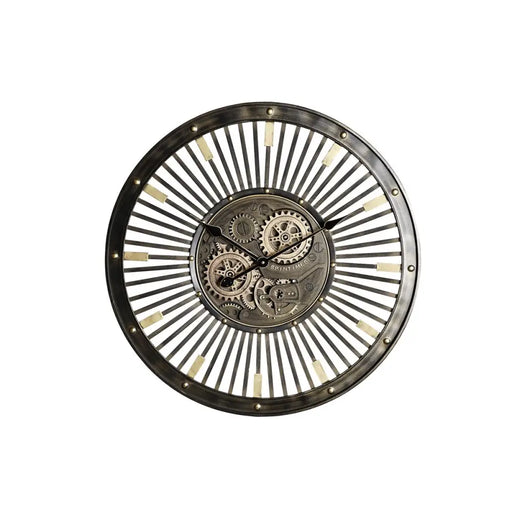 Стенен часовник DKD Home Decor Черен Златен Желязо Vintage