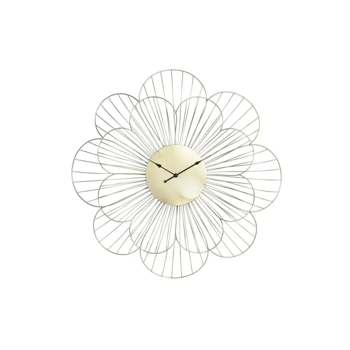 Стенен часовник DKD Home Decor Цвете Златен Метал (57 x 4 x