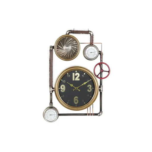 Стенен часовник DKD Home Decor Клапани Кристал Златен