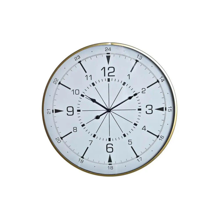 Стенен часовник DKD Home Decor Кристал Златен Метал Бял