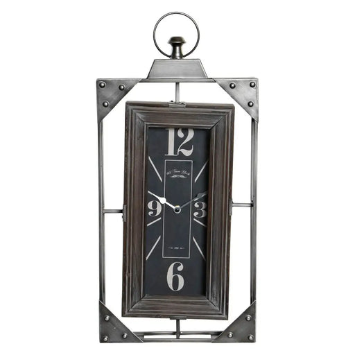 Стенен часовник DKD Home Decor Loft Дървен Желязо (29 x 6.5